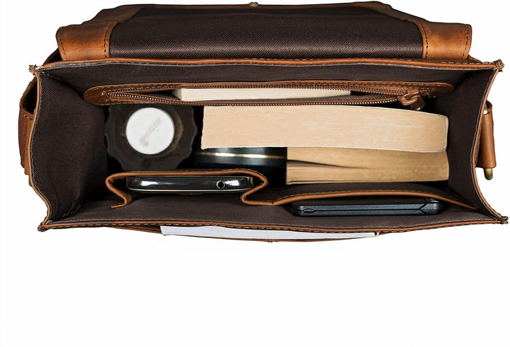 STILORD 'Lars' Vintage Umhängetasche Leder Herren für 13,3 Zoll Tablet MacBooks und iPad Schultertas