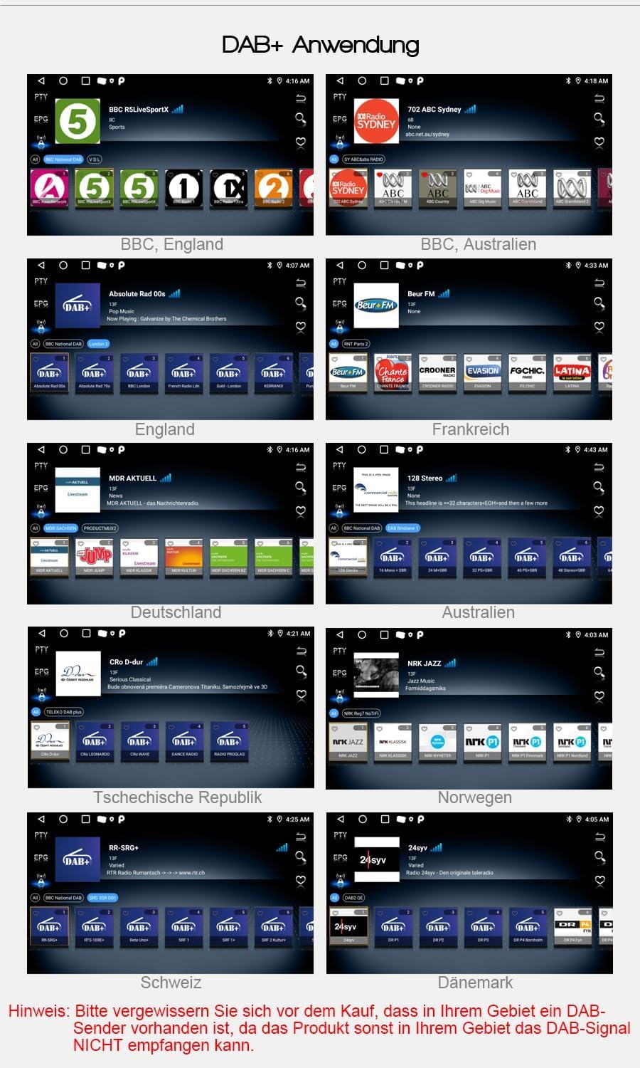 GONFEN DAB+ Digital Box Radio Empfänger Digital Radio Tuner Box mit MCX DAB Antenne Verstärker für A