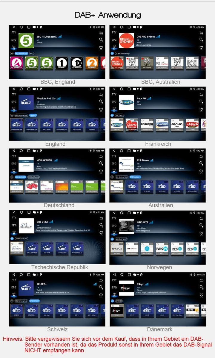 GONFEN DAB+ Digital Box Radio Empfänger Digital Radio Tuner Box mit MCX DAB Antenne Verstärker für A