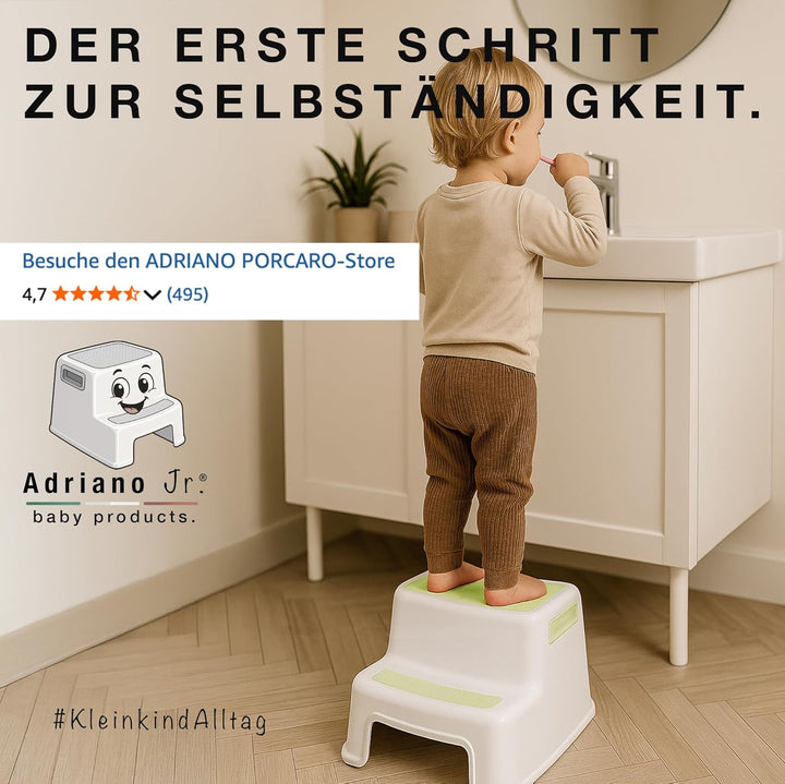 I Tritthocker Kinder I 2-Stufig Hocker I 26cm Hoch I Belastbarkeit 80kg I Gummierte Trittfläche I Ho