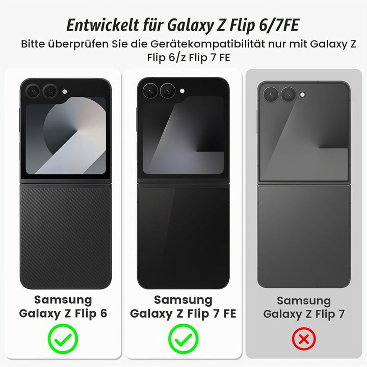 Doeshine für Samsung Galaxy Flip 6/Z Flip 7 FE Hülle [Not for Flip 7] mit Scharnierschutz &amp; Displays