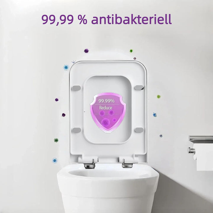 Toilettendeckel mit Absenkautomatik, Einfache Montage, Antibakteriell & UV-beständig, Quick-Release-