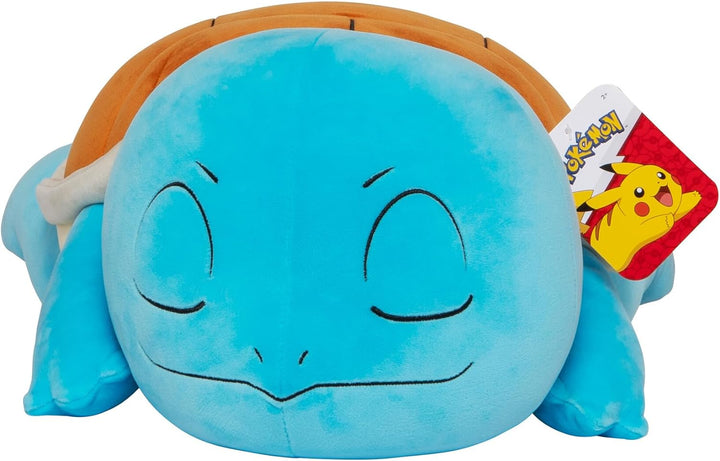 Pokémon PKW0220-45cm Schlafendes Plüsch - Schiggy, offizielles Plüsch, Schiggy