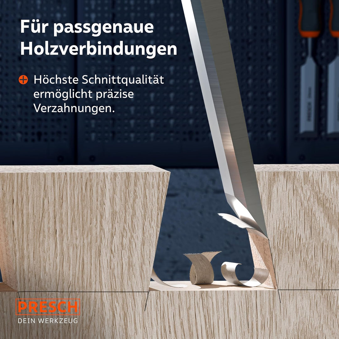 Presch Stechbeitel Set für Holz 10tlg. inkl. Tasche - Fertig geschliffene Stemmeisen (6, 10, 12, 16,