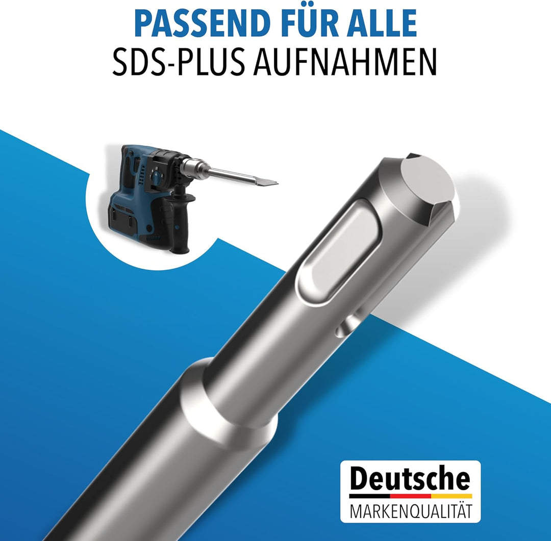 STONE REEF SDS Plus Meissel Set [4-teilig inkl. Fliesenmeissel], Sds Meissel, Meisel, Flachmeissel,