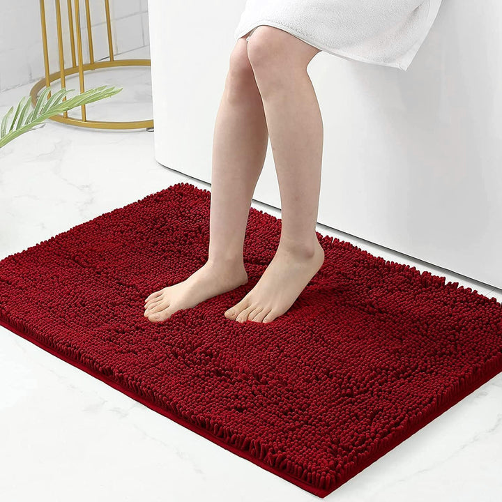 Homaxy rutschfeste Badematte Chenille Badezimmerteppich Mikrofaser Badteppich Saugfähige Hochflor Ba