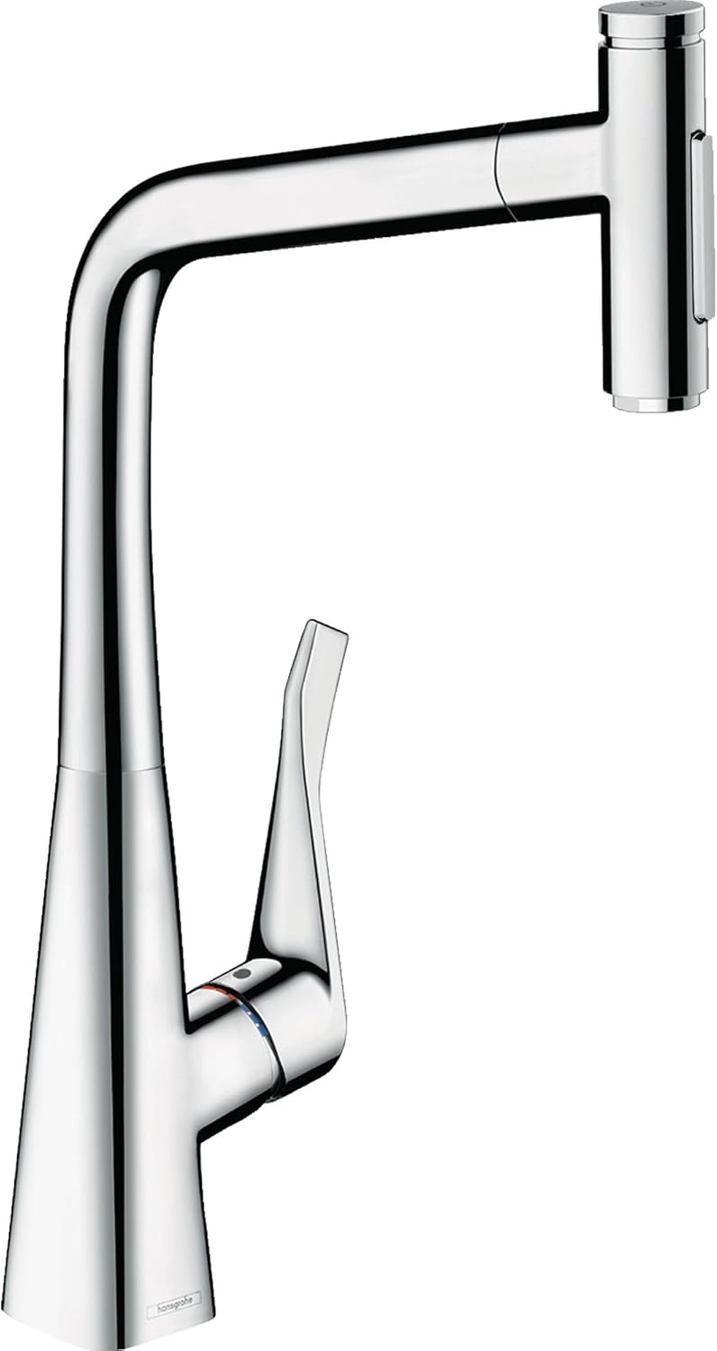 hansgrohe 73820000 Küchenarmatur Metris Select M71, Wasserhahn Küche mit Auslauf Höhe 320 mm, 150° d