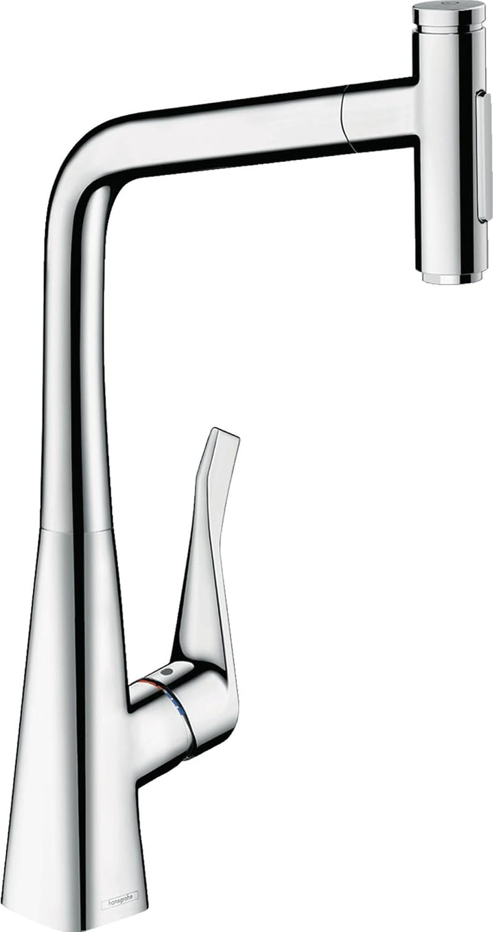 hansgrohe 73820000 Küchenarmatur Metris Select M71, Wasserhahn Küche mit Auslauf Höhe 320 mm, 150° d