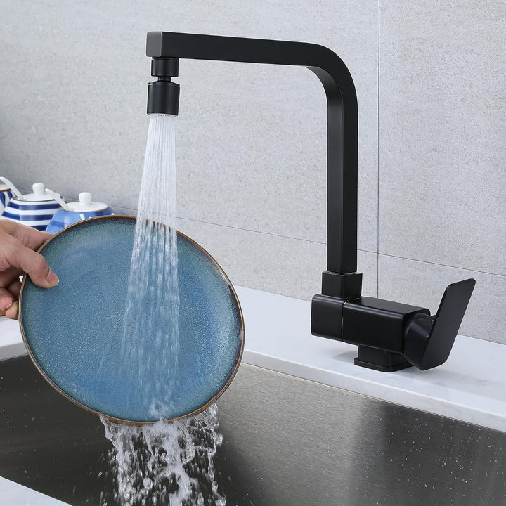 Vorfenster Küchenarmatur Aus 360° Verstellbarer-Wasserhahn Küche Mit 2 Strahlarten, 360° Drehbare Ar