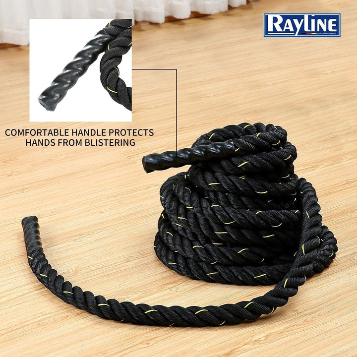 Rayline Trainingsseil Battle Rope Sportseil Tau 15m Training-Fitness-Bodybuilding-Gymnastik-Aerobic-
