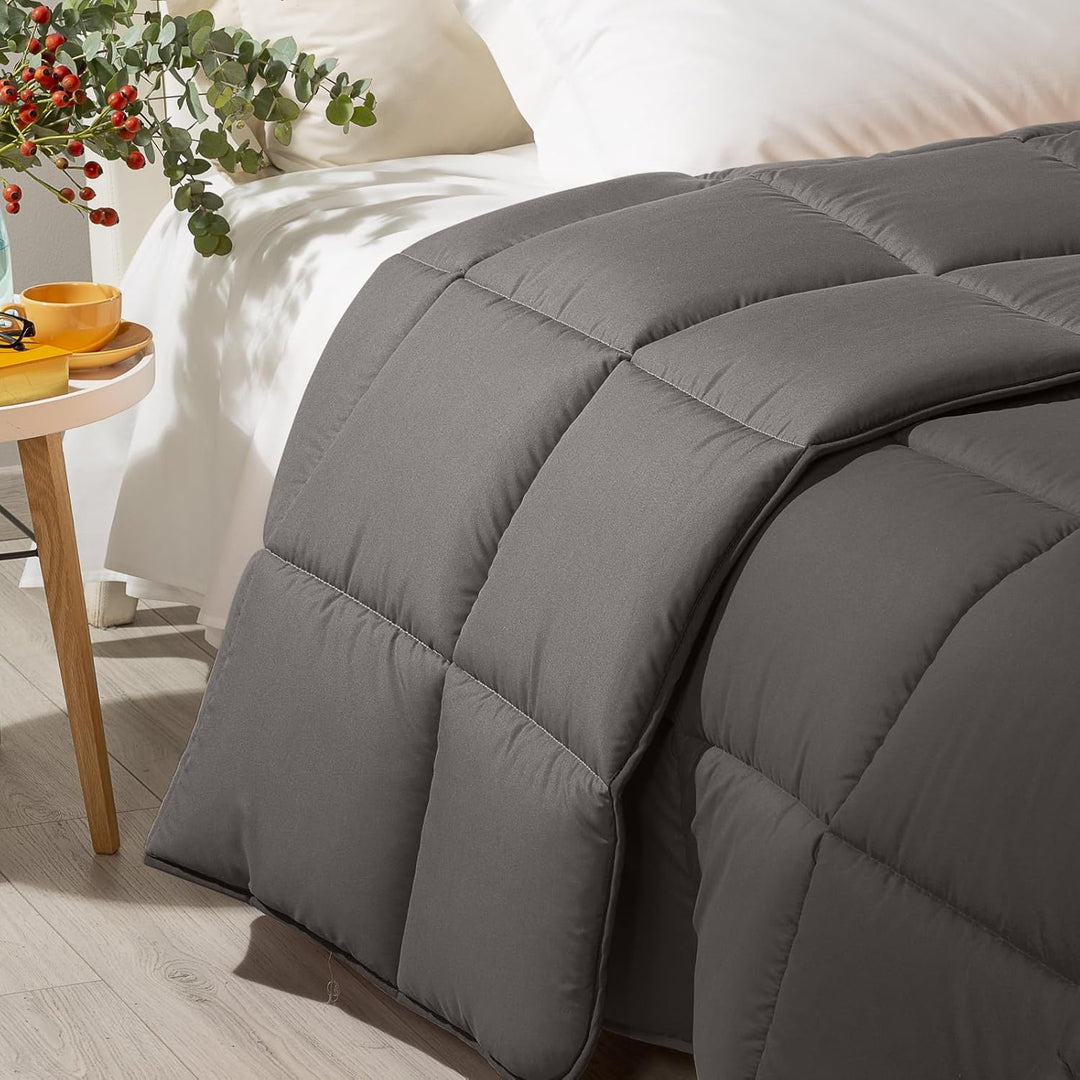 Caleffi - Moderne Steppdecke, einfarbig, französisches Bett, Anthrazit