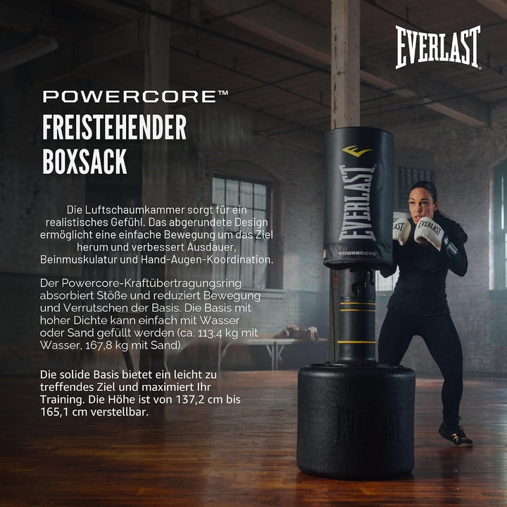 Everlast Unisex Power Core Freestanding Punch Bag Schwarz, Schwarz