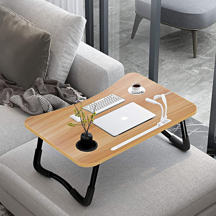 A3A ACADGQ Laptoptisch, Laptop Betttisch Klappbar, Notebook Tisch mit 4 USB Ladeanschluss, Schublade