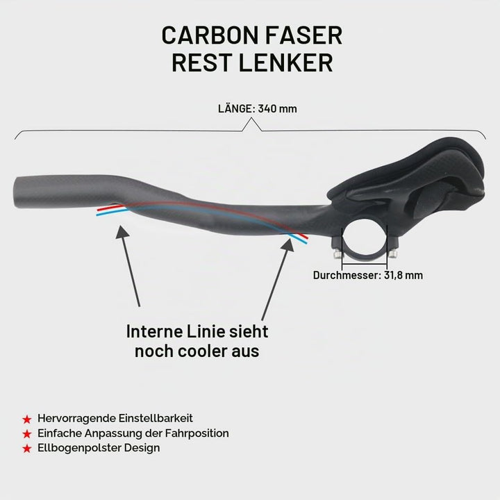 Alfa Pasca Triathlon Lenkeraufsatz Aero Triathlon Lenker Carbon 340mm Triathlon Fahrrad Lenker 3K Ma