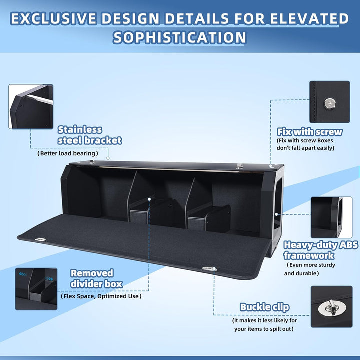 Grosser XXL Auto Kofferraum Organizer mit Deckel – Premium NAPPA Leder, Vordertür & Tragbarer Push-P