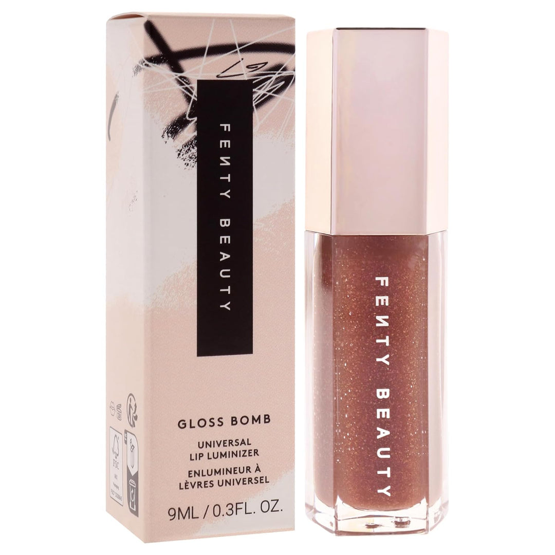 FENTY BEAUTY Gloss Bomb Universal Lip Luminizer Hot Chocolit Braun 9 ml (1er Pack), Braun 9 ml (1er