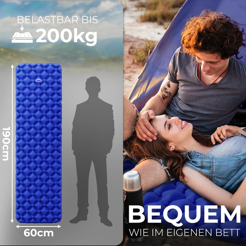 Alpenwert® Isomatte Outdoor [Kleines Packmass & Ultraleicht] Luftmatratze perfekt für Camping, Wande