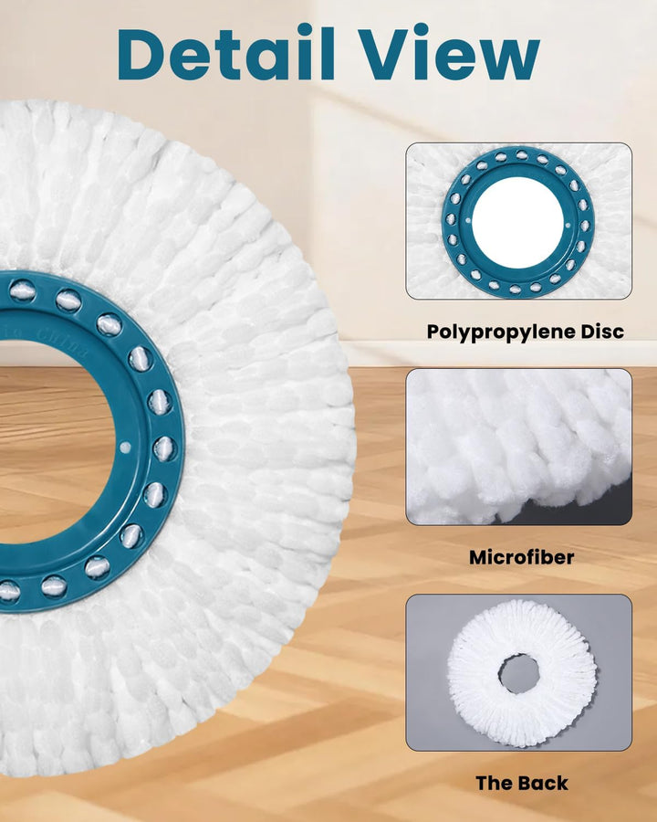 LEAZZLE 6 Stück Ersatzkopf für Clean Twist Disc Mop Micro Set,für Bodenwischer Ersatzbezug/wischmopp