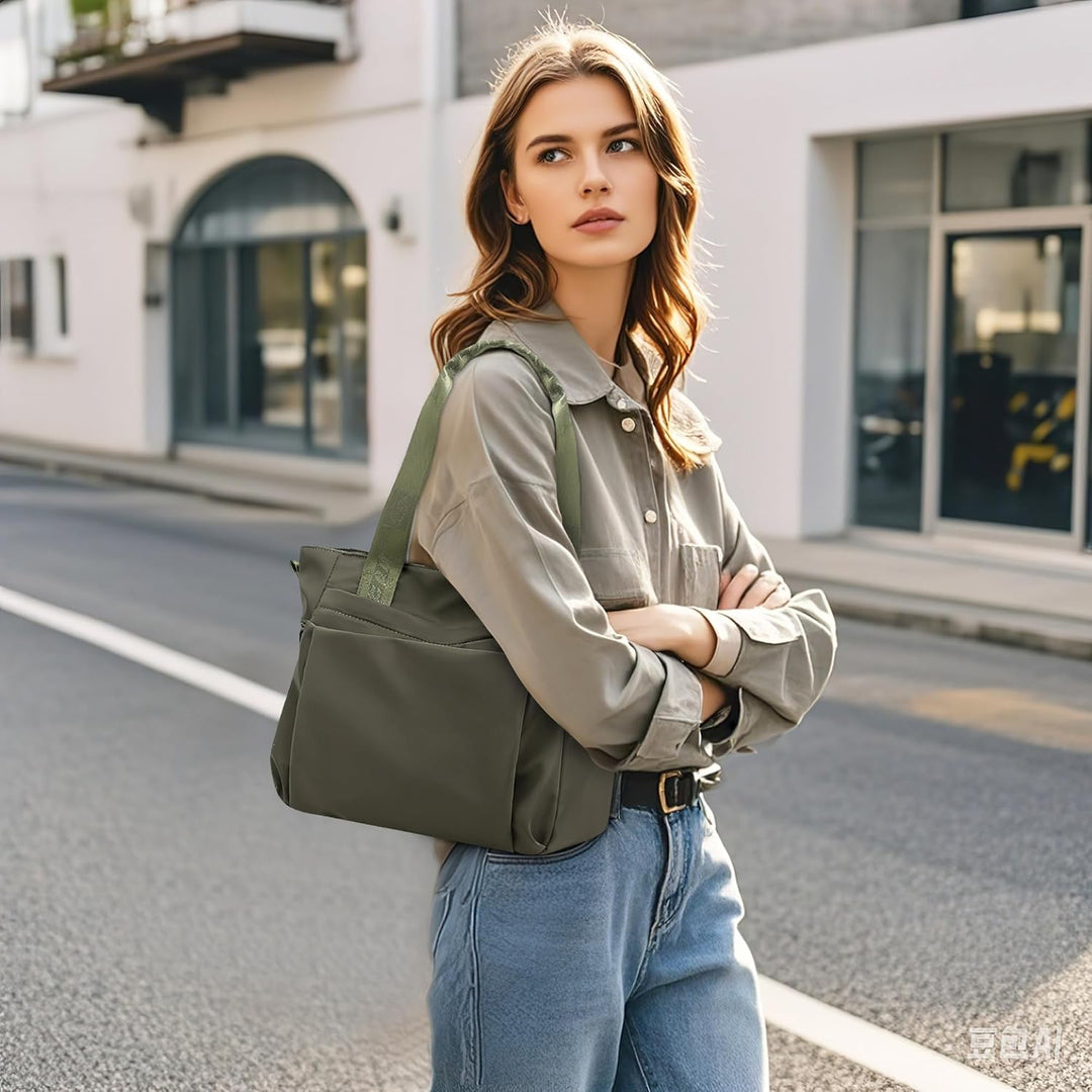 DIRRONA Mode Damen Umhängetasche Multi Pocket Multi Fach Crossbody Bag Gross Beiläufig Umhängetasche
