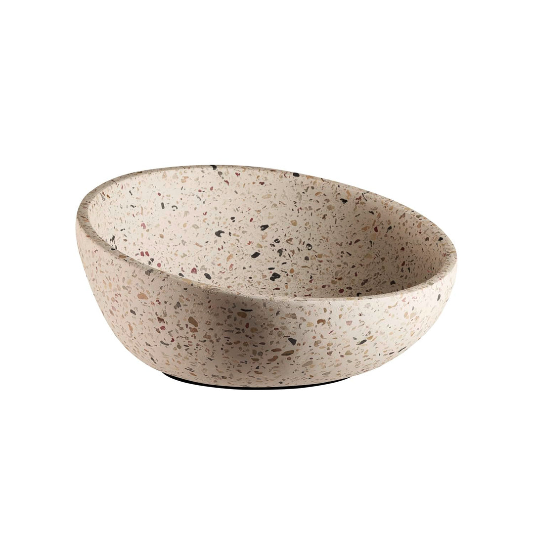 APS 30080 Dekoschale/Obstschale TERRAZZO - Beton, Ø 22 cm, H: 6/10,5 cm, 1,1 Liter, Terrazzooptik