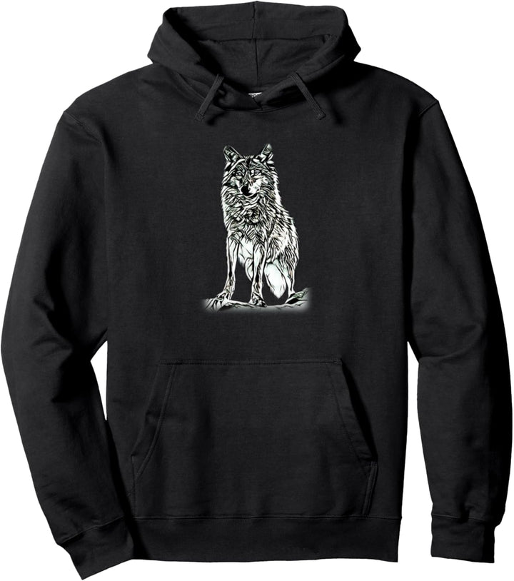 Wolf Motiv Mond Wölfe Pullover Hoodie