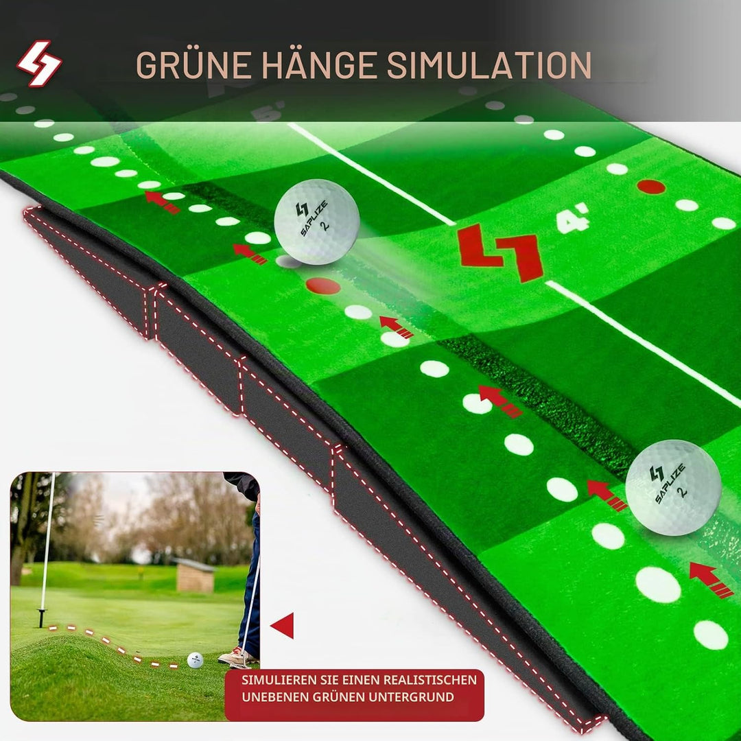 SAPLIZE Golf Putting Matte, Optionen von Bundle A (Trajectory Tracing, mit Mehreren Trainingsmodi) o