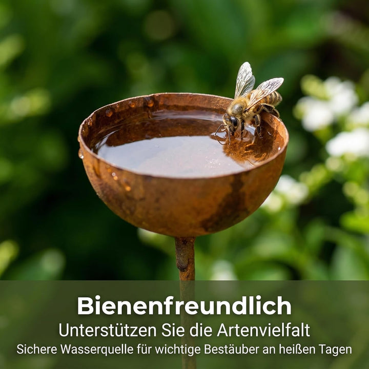 Regenfänger Gartenstecker Rost Gartenstecker Metall Gartendeko für Draussen Insektentränke Garten Na