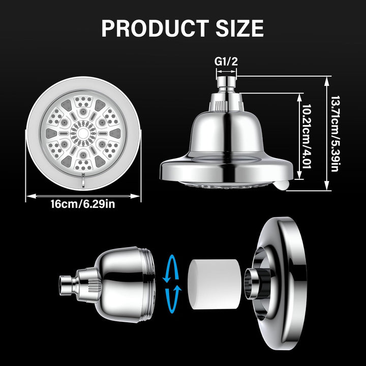 Regendusche LED Temperatur, 3 Farben Temperaturregelung, 7 Duschmodi Regendusche mit Licht Beleuchtu