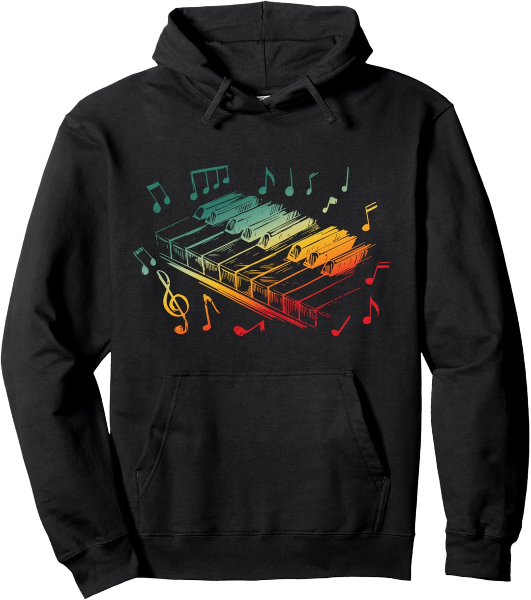 Klavier Tastatur Musikinstrument Pianist Musiker Vintage Pullover Hoodie