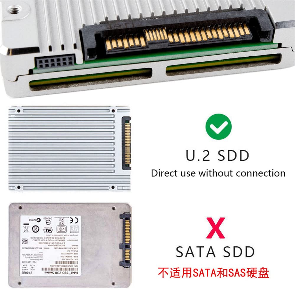 cablecc 50cm OCuLink PCIe PCI-Express SFF-8611 8X 8-Lane auf Dual SFF-8639 U.2 4X SSD Daten Aktives