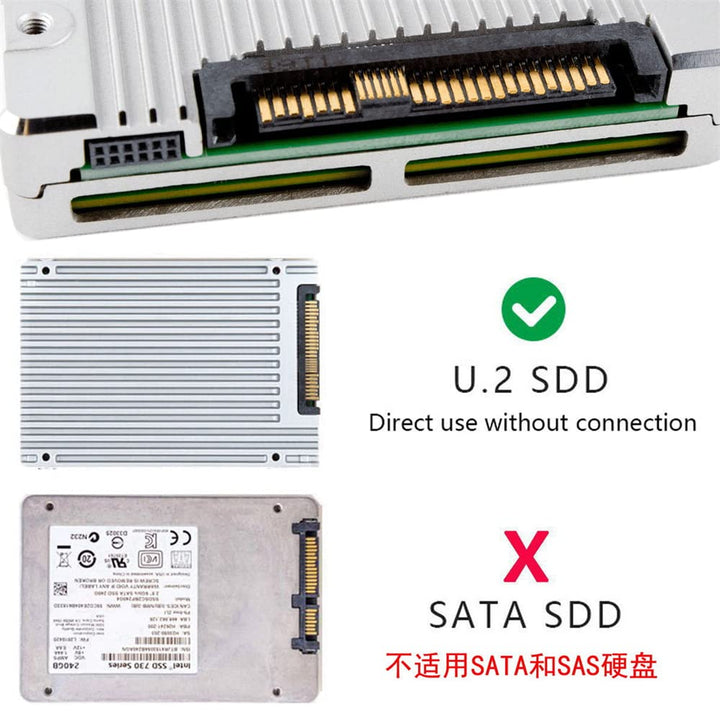 cablecc 50cm OCuLink PCIe PCI-Express SFF-8611 8X 8-Lane auf Dual SFF-8639 U.2 4X SSD Daten Aktives