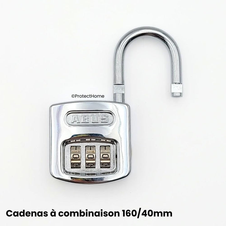 ABUS Zahlenschloss 160/40 - Vorhängeschloss in hochglanz-verchromter Optik - mit individuell einstel