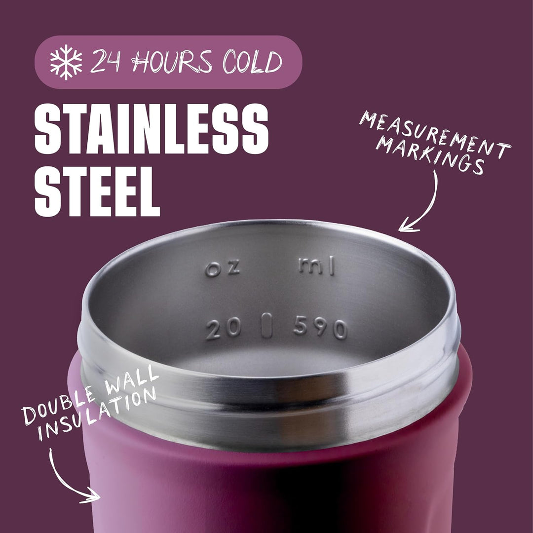 BlenderBottle Strada - Edelstahl Trinkflasche, Thermoflasche mit BlenderBall, Protein Shaker und Fit