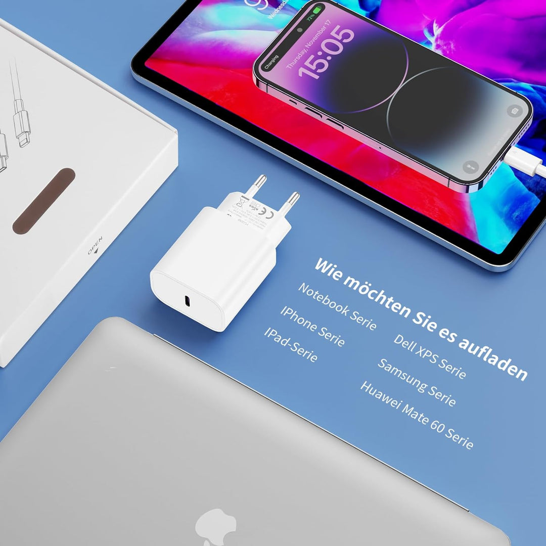 [Apple MFi Certified] 25W USB C Ladegerät,3er Pack iPhone Ladegerät und 2M iPhone Ladekabel*3, PD 3.