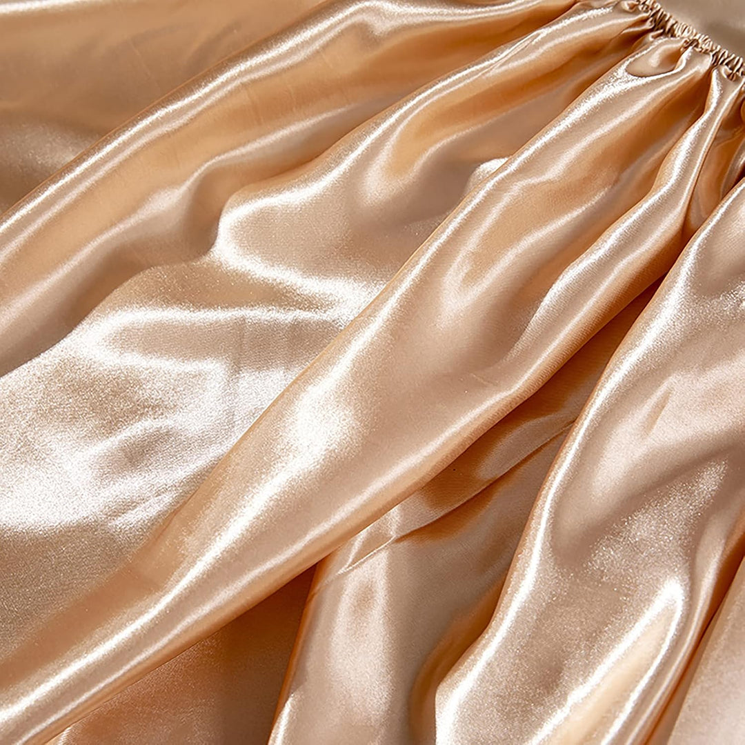 Jemiipee Spannbettuch Einfarbig Satin Seide Glänzend Betttuch Leintuch 150x200 cm für Matratzen bis