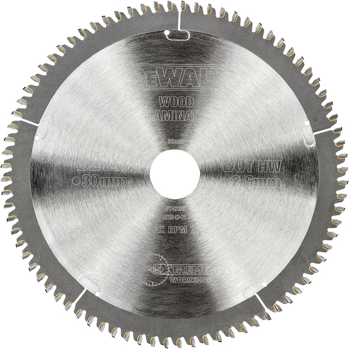 DeWalt Stationärkreissägeblatt / Kreissägeblatt Extreme (216/30mm 80TFZ, extra feines Finish (Furnie