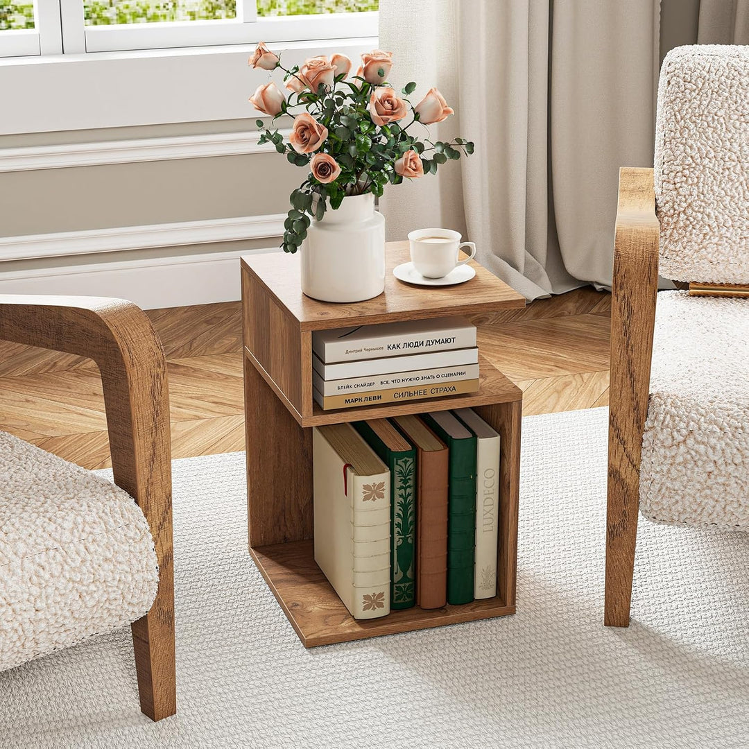 COSTWAY Beistelltisch Holz, 3 Ebenen Sofatisch, Nachttisch, modern, für Wohnzimmer und Schlafzimmer,