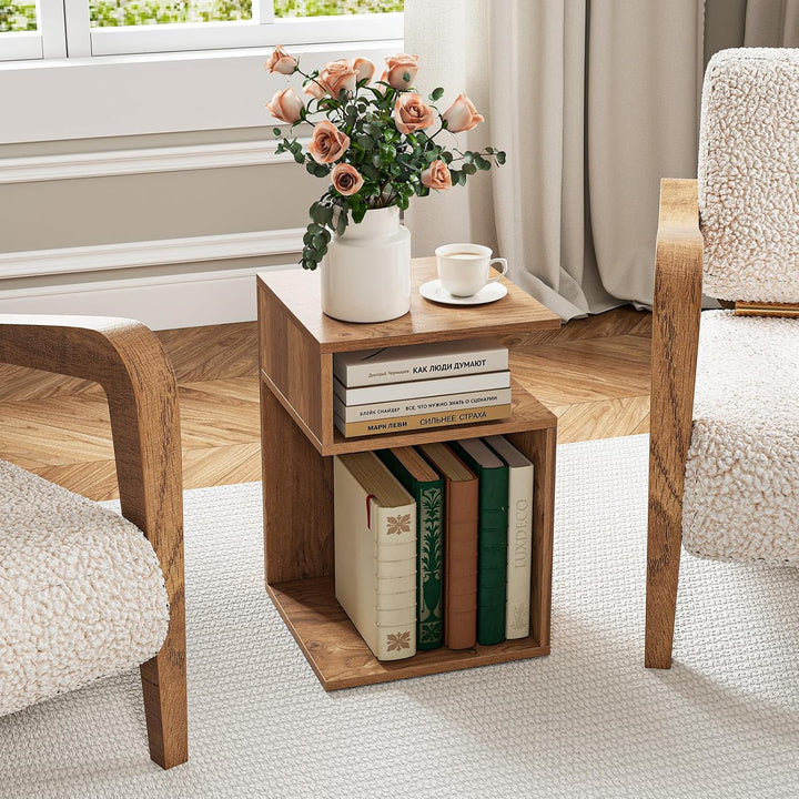 COSTWAY Beistelltisch Holz, 3 Ebenen Sofatisch, Nachttisch, modern, für Wohnzimmer und Schlafzimmer,