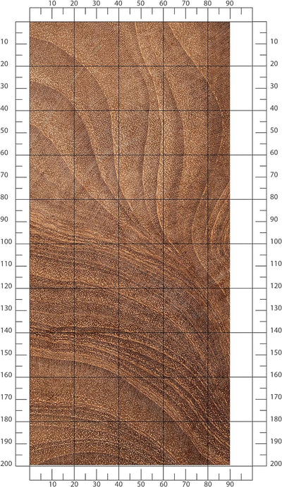 wandmotiv24 Türtapete Holz Maserung, Wellen, Natur, Echtholz 90 x 200cm (B x H) - Dekorfolie selbstk