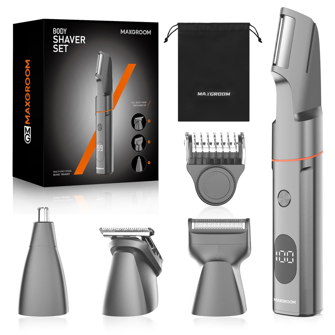 MAXGROOM Intimrasierer Mann, 4-in-1 Rasierer Herren Intimbereich