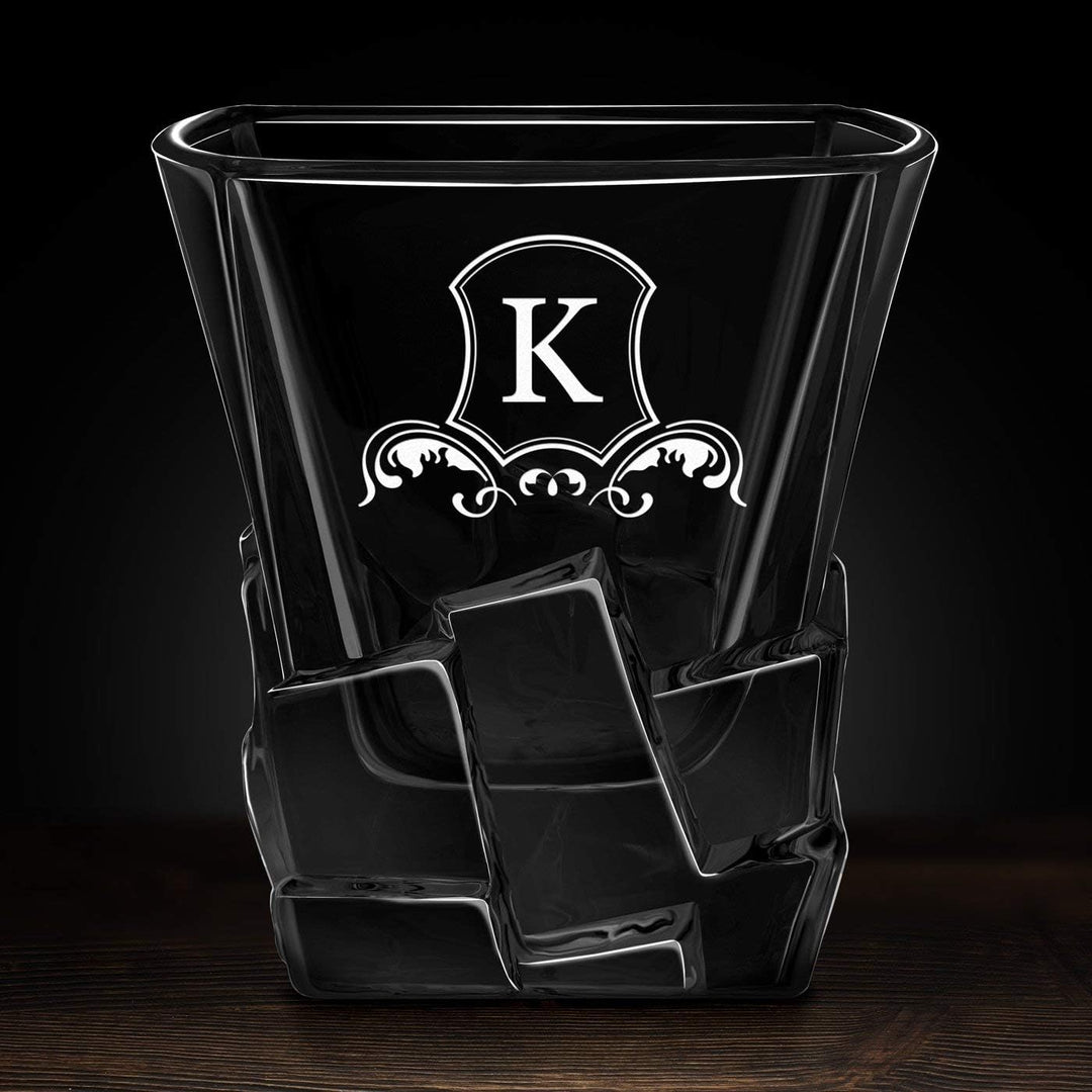 Maverton Whisky Steine Set - in Holzbox mit Gravur - 8 Eiswürfel & 2 Whisky Gläser - wiederverwendba