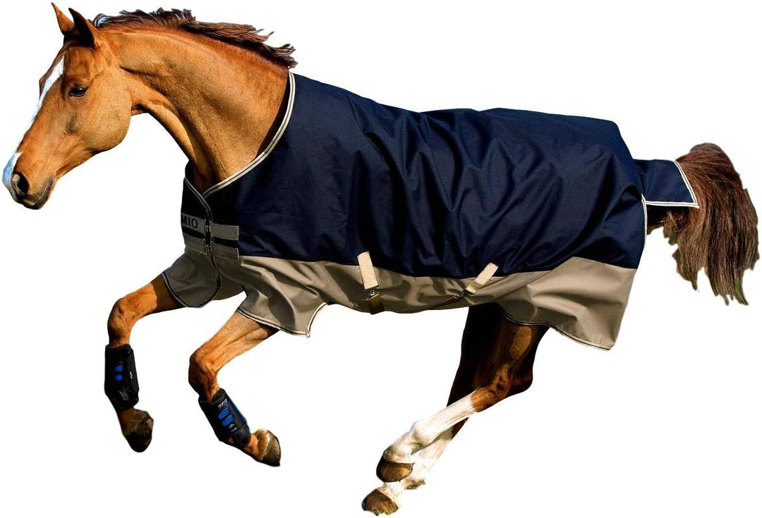 Horseware Mio Turnout medium 200g -Navy & Tan with Navy