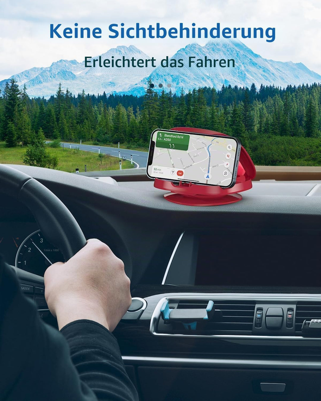 Handyhalterung Auto,360° Drehbar Handy Halterung Auto,Armaturenbrett Auto Handyhalterung Mit Klebeso