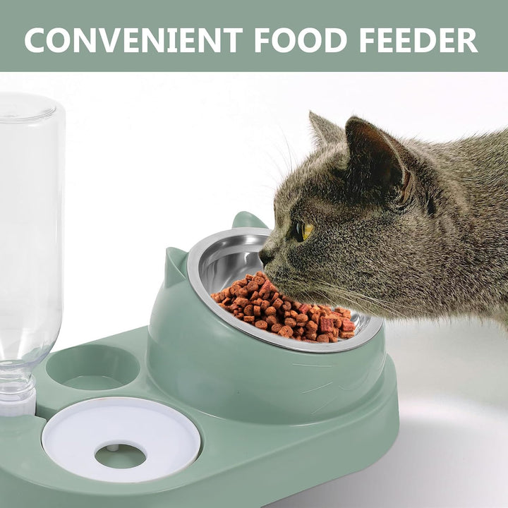 Automatischer Katzenfutterspender mit Wasserspender, Kunststoff und Metall