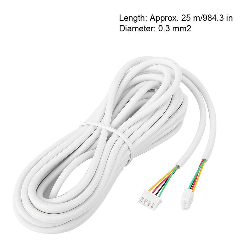 MAGT Kabel Für Türsprechanlage 4 Adriges Kabel, 25 Meter 4-adrig, 0,3 mm², rundes, Flexibles Kabel f