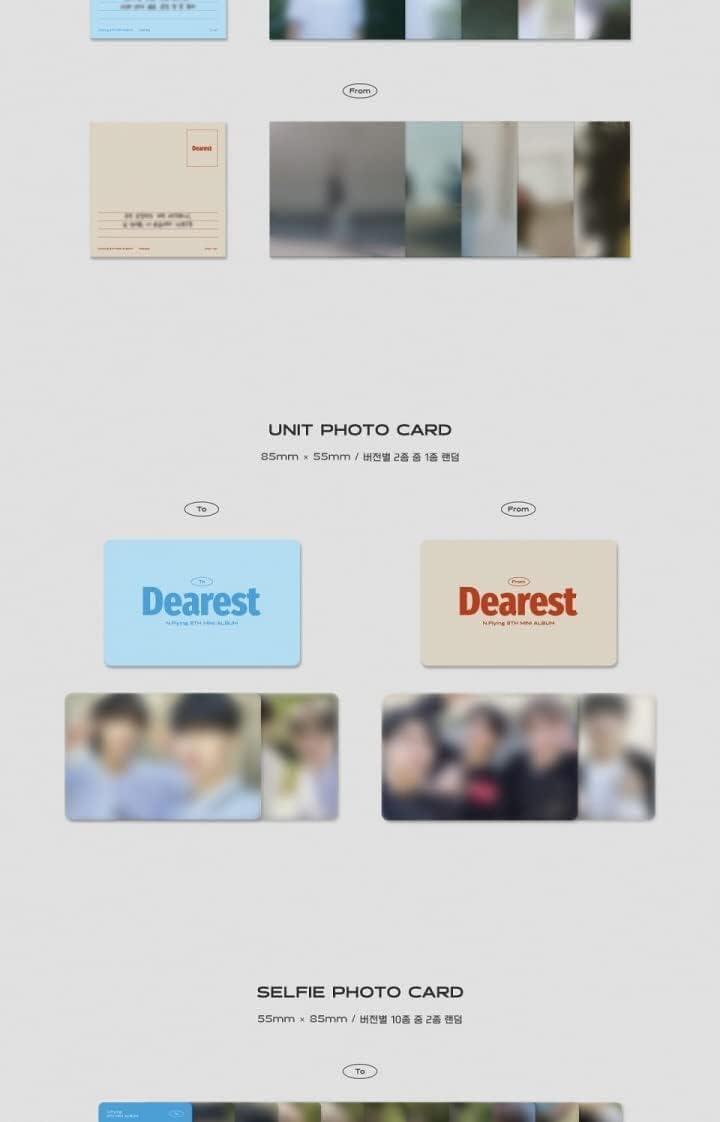 N.Flying Dearest 8th Mini-Album von Version CD, 92p Booklet, 1p 3Cut Photo, 1p Postkarte, 1p Einheit