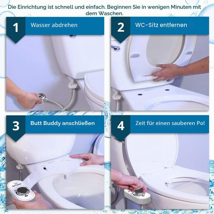 BUTT BUDDY - Bidet Toilet Seat Attachment & Fresh Water Sprayer (Easy to Install, Universal Fit, No