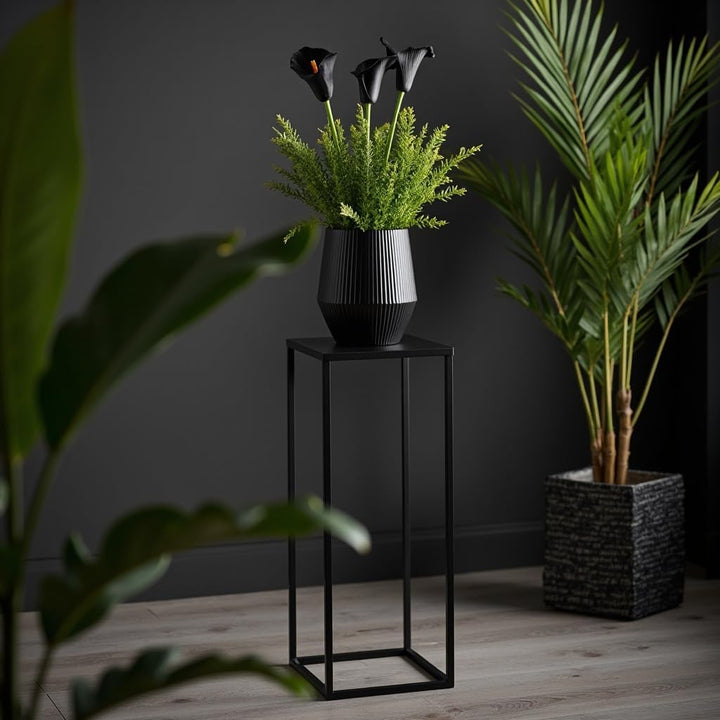 Pflanzenständer Ferro - 24x24x70cm - Farbe Schwarz - für Zimmerblumen - Metallregal - Dekorativer Ti