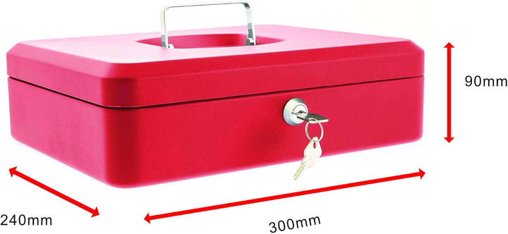 Sterling Locks 701990 Geldkassette, rot 300 x 90 x 240mm Rot, 300 x 90 x 240mm Rot