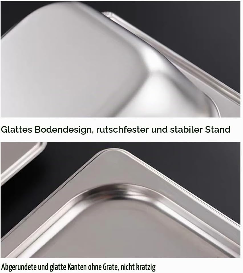 Panierschalen Set 3-Teilig, Edelstahlbehälter mit Deckel, Panier-Set aus Edelstahl, Schale zum Panie